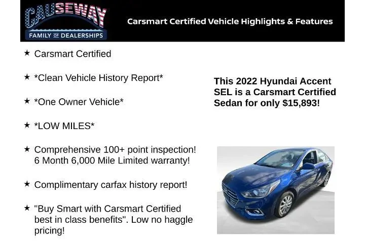 $15893 : Hyundai ACCENT 2022 SE 4dr S image 2