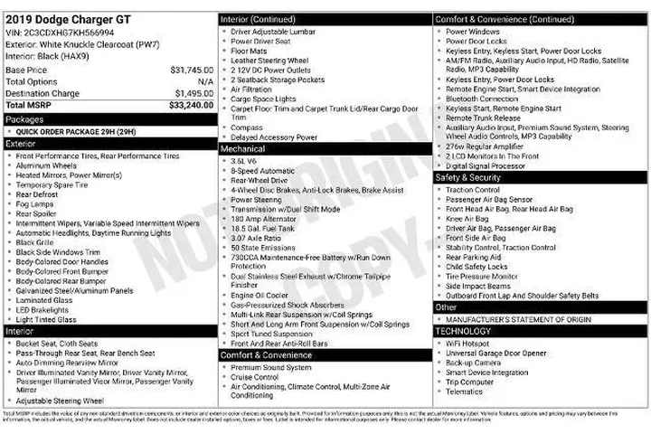 $19900 : Dodge Charger 2019 GT 4dr Se image 5