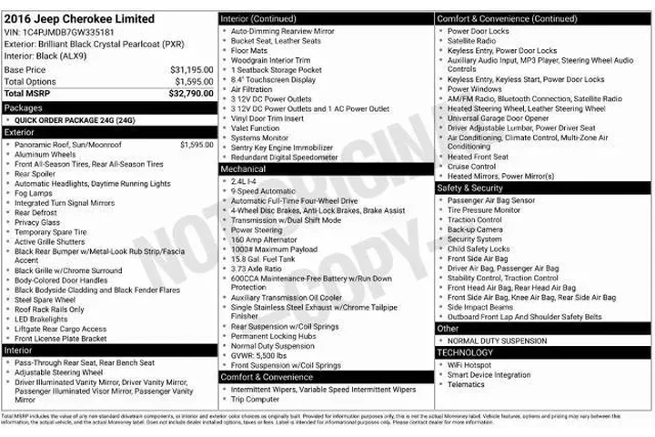 $9998 : Jeep Cherokee 2016 4x4 Limit image 1