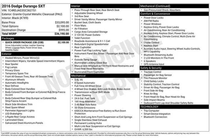 $9995 : Dodge Durango 2016 AWD SXT 4 image 3