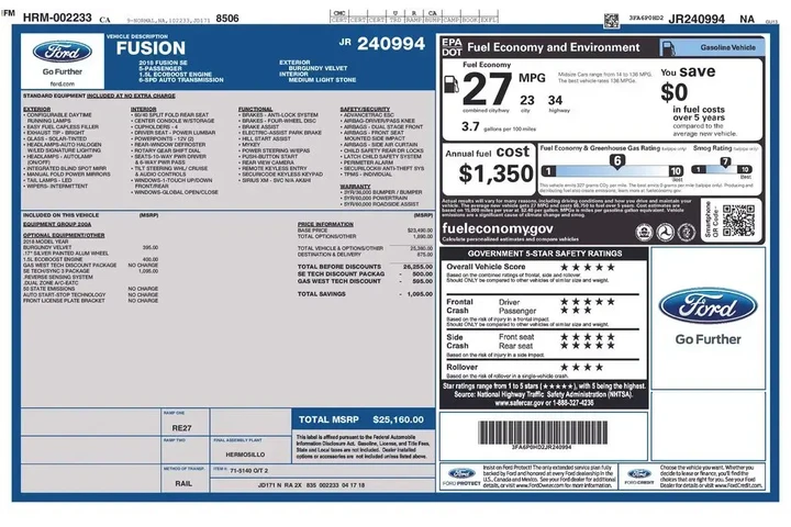 $11706 : Ford Fusion 2018 SE 4dr Seda image 2