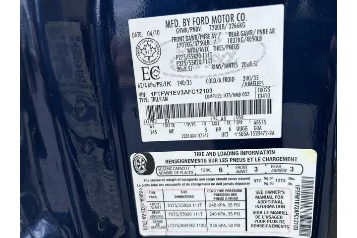 $8404 : Ford F-150 2010 4x4 XL 4dr S image 8