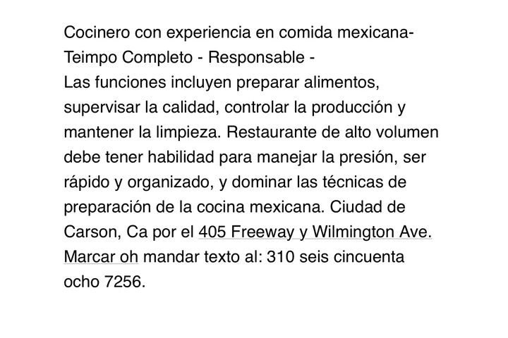 Cosinero CON Experiencia image 1