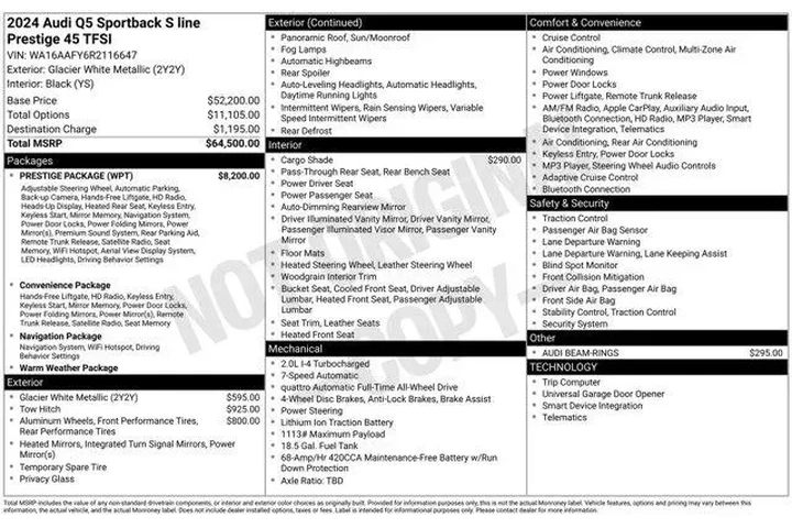 $33830 : Audi Q5 Sportback 2024 AWD q image 10