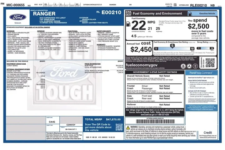 $37900 : Ford Ranger 2024 4x2 Lariat image 2