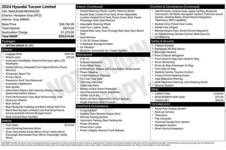 $28488 : Hyundai TUCSON 2024 Limited image 5