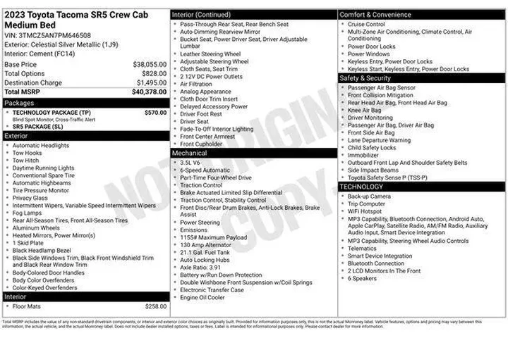 $34549 : Toyota Tacoma 2023 4x4 TRD P image 9