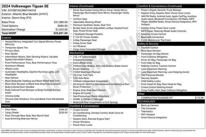 $21109 : Volkswagen Tiguan 2024 Wolfs image 8