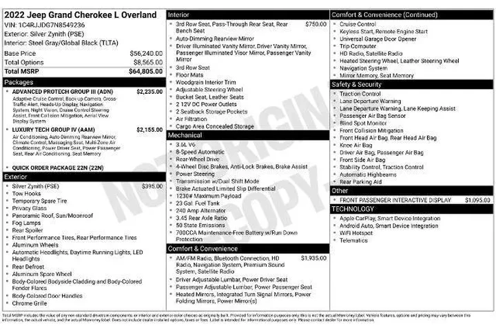 $29200 : Jeep Grand Cherokee L 2022 4 image 7