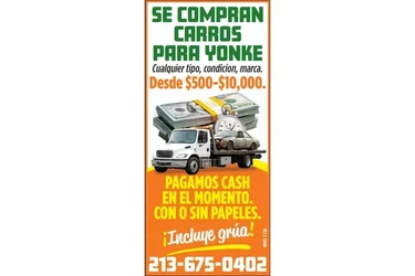 SE COMPRAN CARROS PARA YONKE en Los Angeles