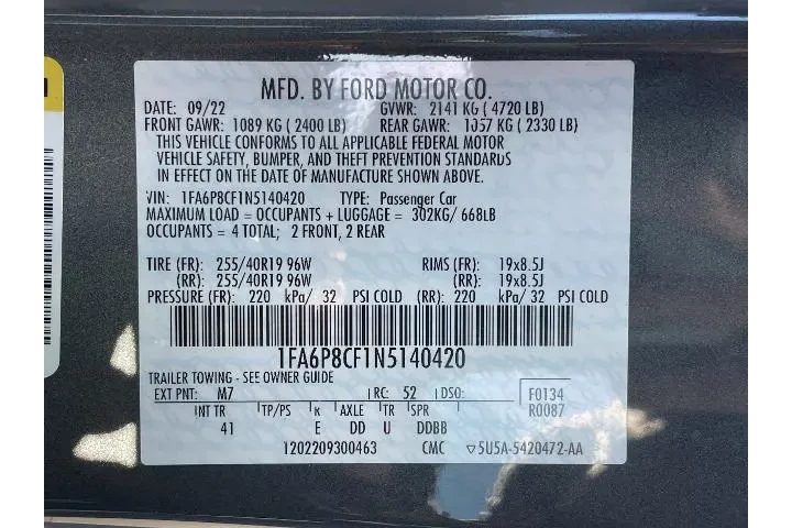 $37491 : Ford Mustang 2022 GT 2dr Fas image 5