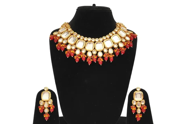 $3000 : Royal Kundan Gold Necklace image 1