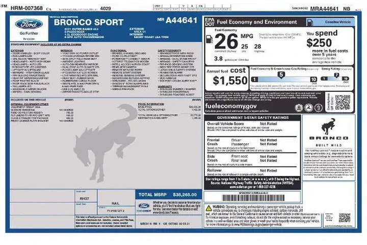 $21131 : Ford Bronco Sport 2021 AWD O image 2