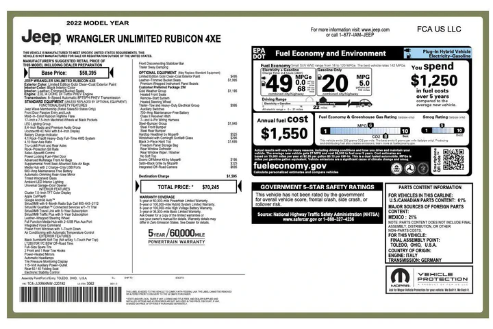 $33997 : 2022 Wrangler 4xe Unlimited R image 3