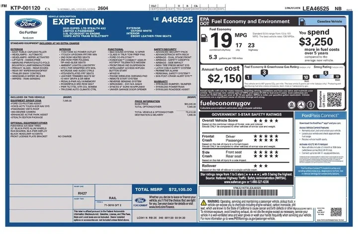 $30230 : Ford Expedition 2020 4x2 Lim image 2