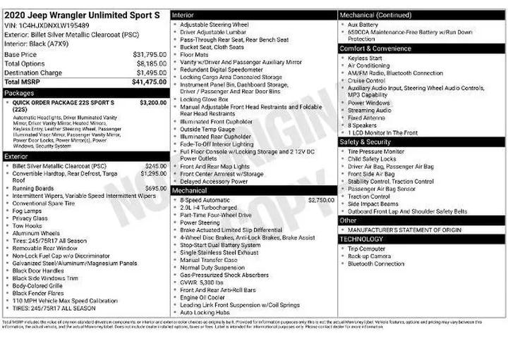 $24558 : Jeep Wrangler Unlimited 2020 image 3