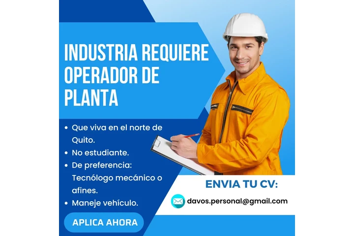 SE REQUIERE OPERADOR DE PLANTA image 1
