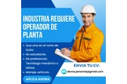 SE REQUIERE OPERADOR DE PLANTA en Quito