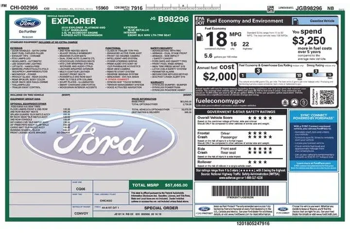 $19970 : Ford Explorer 2018 AWD Plati image 2