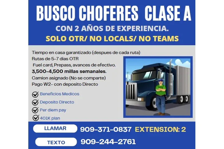 🚚 BUSCAMOS CHOFERES CLASE: A image 1