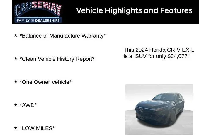 $31975 : Honda CR-V 2024 AWD EX-L 4dr image 2