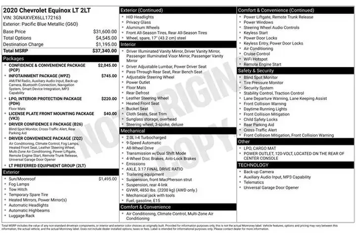 $14990 : Chevrolet Equinox 2020 4x4 L image 3