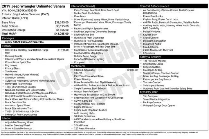$27998 : Jeep Wrangler Unlimited 2019 image 2