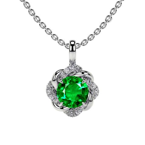 $2939 : Emerald Flower Pendant 0.85ctt image 1