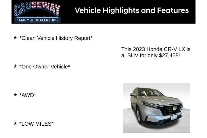 $25964 : Honda CR-V 2023 AWD LX 4dr S image 2