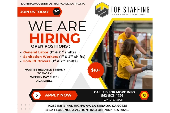 ¡NOW HIRING! image 1
