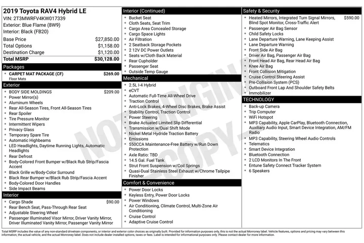 $22995 : Toyota RAV4 Hybrid 2019 AWD image 7