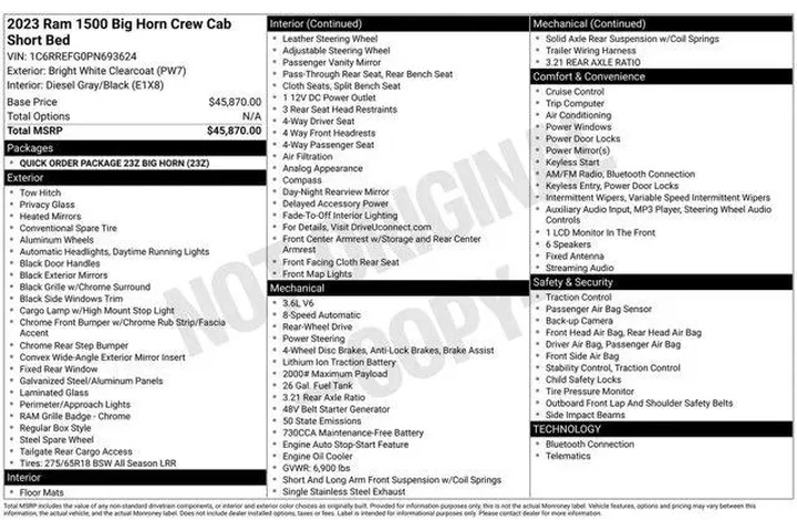 $31499 : Ram 1500 2023 4x2 Big Horn 4 image 10