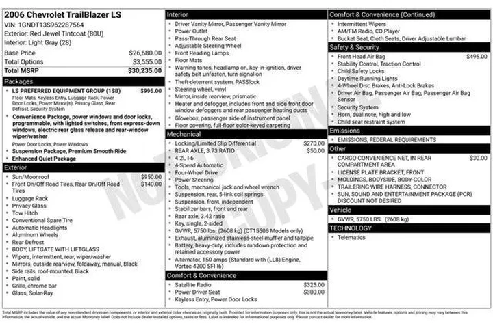 Chevrolet TrailBlazer 2006 L image 2