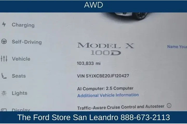 $31950 : Tesla Model X 2018 AWD 100D image 1