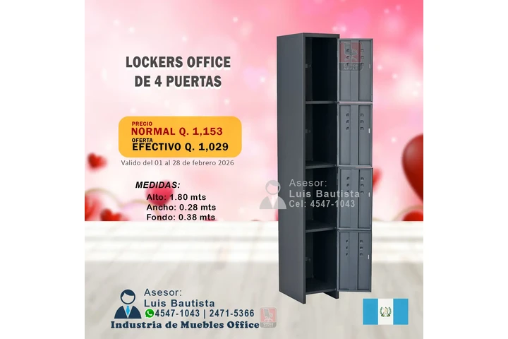 $1063 : LOCKER EURO DE CUATRO PUERTAS image 1