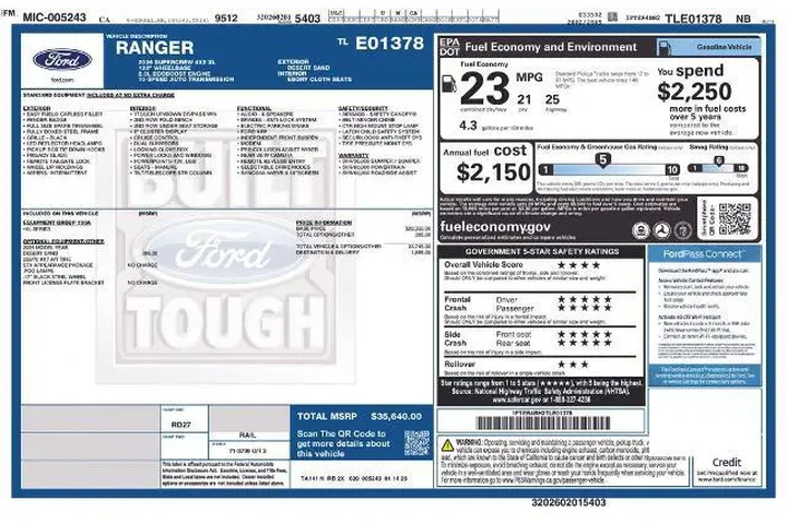 $38900 : Ford Ranger 2026 4x2 XL 4dr image 2