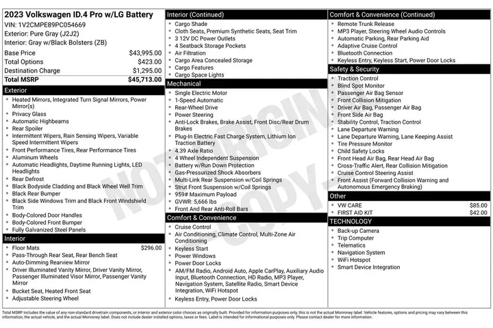 $17508 : Volkswagen ID.4 2023 Pro 4dr image 2
