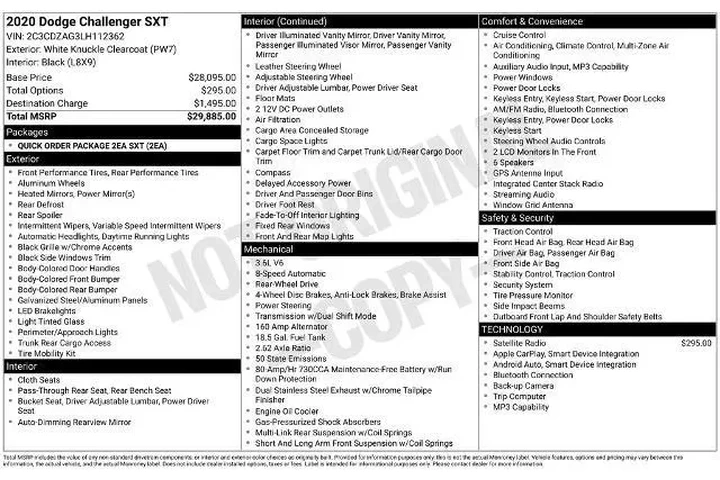 $20060 : Dodge Challenger 2020 SXT 2d image 3