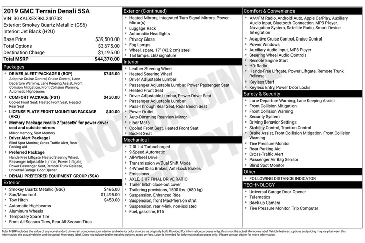 $19495 : GMC Terrain 2019 4x4 Denali image 5