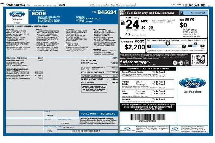 $10535 : Ford Edge 2015 SEL 4dr Cross image 2