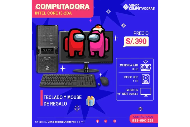 $390 : ¡PC con Monitor + Regalo! image 1