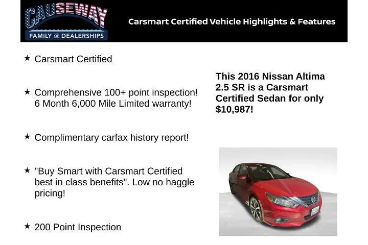 $10987 : Nissan Altima 2016 2.5 SR 4d image 2