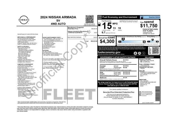 $31407 : Nissan Armada 2024 4x4 SV 4d image 10
