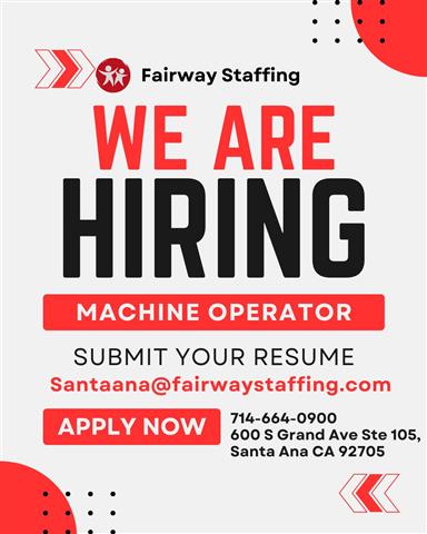 Hiring Machine Operator image 1