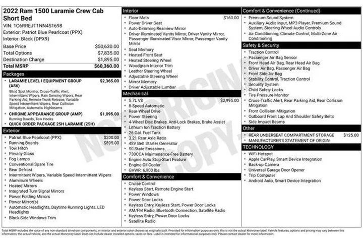 $35796 : Ram 1500 2022 4x2 Laramie 4d image 9
