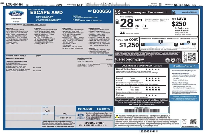 $19489 : Ford Escape 2022 AWD SE 4dr image 5