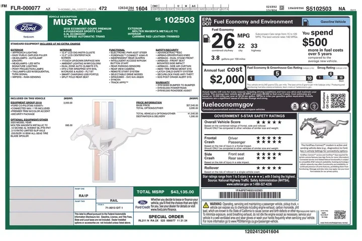 $34918 : Ford Mustang 2025 EcoBoost 2 image 6