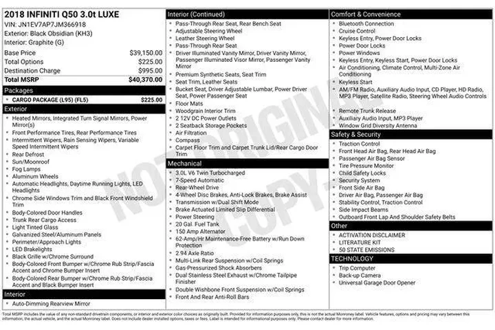 $13495 : INFINITI Q50 2018 3.0T Luxe image 3