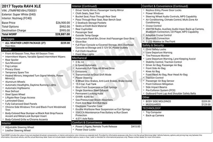 $17970 : Toyota RAV4 2017 AWD XLE 4dr image 2