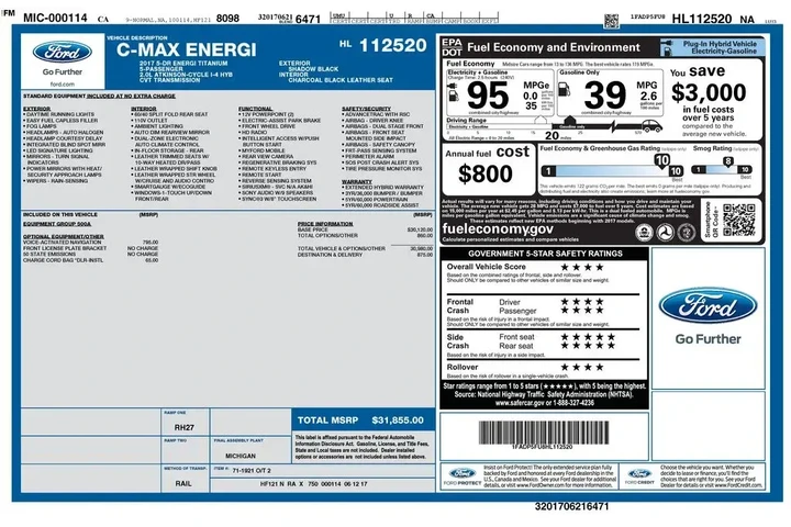 $9438 : Ford C-MAX Energi 2017 Titan image 2